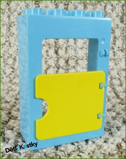 Lego® Duplo® Kostka s Plnými Žlutými Dvířka Tyrkysová Vysoká