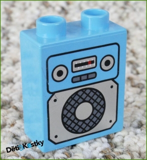 Lego® Duplo® Kostka 1x2x2 Světle Tyrkysová - Radio S Reprobednou
