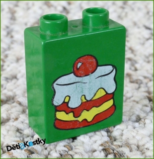 Lego® Duplo® Kostka 1x2x2 Tmavě Zelená - Dort