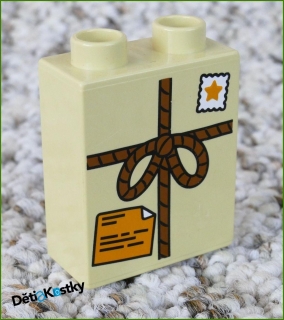 Lego® Duplo® Kostka 1x2x2 Světle Béžová - Balík s Oranžovou Visačkou
