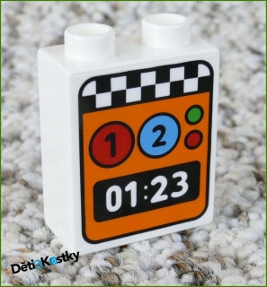 Lego® Duplo® Kostka 1x2x2 Bílá - Automat/Hodiny (1:23)