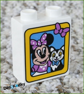 Lego® Duplo® Kostka 1x2x2 Bílá - Minnie a Kočička