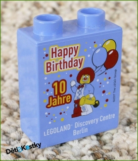 Lego® Duplo® Kostka 1x2x2 Světle Modrá - Happy Birthday 2017