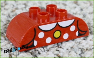 Lego® Duplo® Kostka 2x4 Zaoblená Červená - Košile se Žlutým Knoflíkem