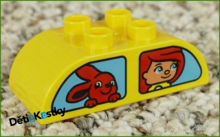 Lego® Duplo® Kostka 2x4 Zaoblená Žlutá - Děti a Červený Králíček