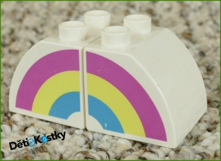 Lego® Duplo® Kostky 2x2 Bílé Zaoblené - Duha