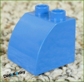 Lego® Duplo® Kostka 2x2 Zkosená Zakulacená Azurová