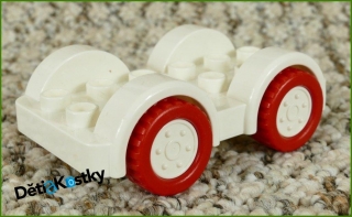 Lego® Duplo® Podvozek Autíčka 4x6 Bílý - Červená Kola
