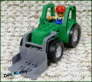 Lego® Duplo® Traktor Velký Zelený s Radlicí a Figurkou