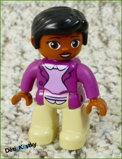 Lego® Duplo® Paní ve Fialovém s Černým Drdolem
