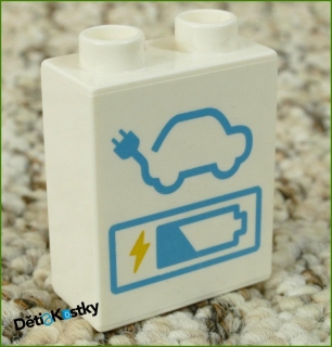 Lego® Duplo® Kostka 1x2x2 Bílá - Auto a Baterka