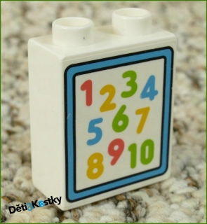 Lego® Duplo® Kostka 1x2x2 Bílá - Čísla 1-10