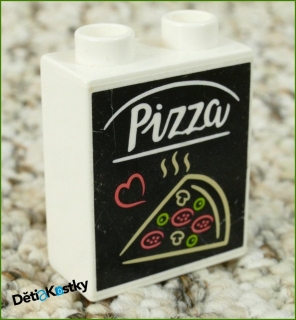 Lego® Duplo® Kostka 1x2x2 Bílá - Pizza
