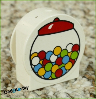 Lego® Duplo® Kostka 1x2x2 Bílá Zakulacená - Láhev s Kuličkami/Bonbony