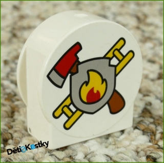 Lego® Duplo® Kostka 1x2x2 Bílá Zakulacená - Hasiči