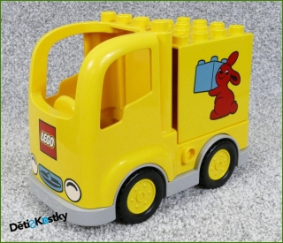 Lego® Duplo® Tahač Žlutý s Korbou a Potiskem Králíčka