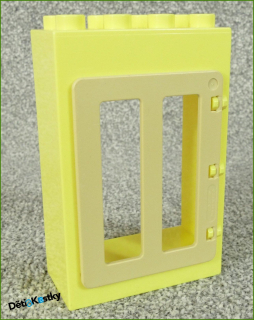 Lego® Duplo® Kostka s Dveřmi Světlounce Žlutá - Béžové Dveře