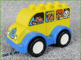 Lego® Duplo® Autíčko z Kostek Autobus Žlutý s Azurovým Podvozkem
