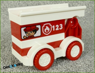 Lego® Duplo® Autíčko z Kostek Hasičské s Bílým Žebříkem