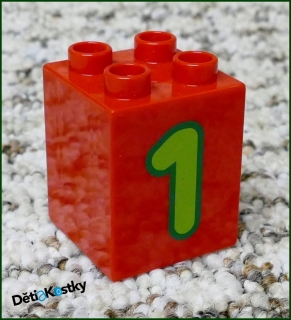 Lego® Duplo® Kostka 2x2x2 Červená - Zelená Jednička