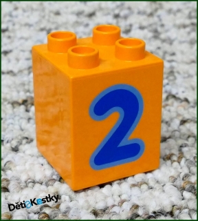 Lego® Duplo® Kostka 2x2x2 Oranžová - Modrá Dvojka
