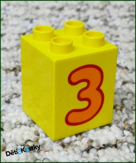 Lego® Duplo® Kostka 2x2x2 Žlutá - Oranžová Trojka