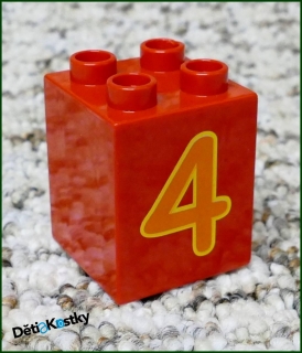 Lego® Duplo® Kostka 2x2x2 Červená - Oranžová Čtverka
