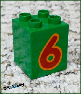 Lego® Duplo® Kostka 2x2x2 Zelená - Červená Šestka