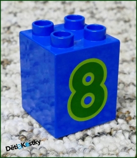 Lego® Duplo® Kostka 2x2x2 Tmavě Modrá - Zelená Osmička