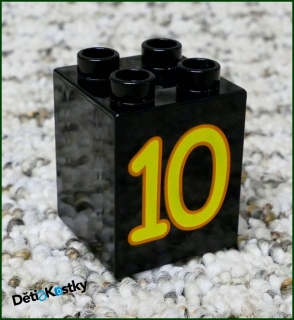 Lego® Duplo® Kostka 2x2x2 Černá - Žlutá Desítka