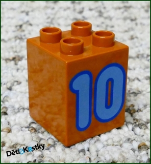 Lego® Duplo® Kostka 2x2x2 Hnědá - Modrá Desítka