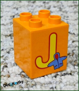 Lego® Duplo® Kostka 2x2x2 - Písmeno J (Jacket)
