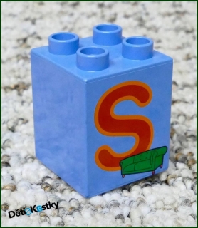Lego® Duplo® Kostka 2x2x2 - Písmeno S (Sofa)
