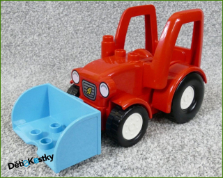 Lego® Duplo® Traktor Novější Červený s Tyrkysovou Radlicí