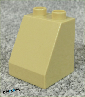 Lego® Duplo® Kostka 2x2 Zkosená Vysoká Světle Béžová