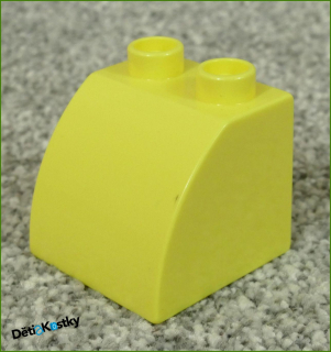 Lego® Duplo® Kostka 2x2 Zkosená Zakulacená Světlounce Žlutá