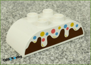 Lego® Duplo® Kostka 2x4 Zaoblená Bílá - Poleva Dortu