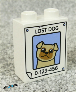 Lego® Duplo® Kostka 1x2x2 Bílá - Lost Dog (Ztracený Pejsek)