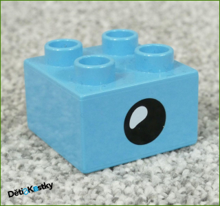 Lego® Duplo® Kostka Tyrkysová 2x2 Oko a Úsměv