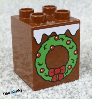 Lego® Duplo® Kostka 2x2x2 Hnědá - Vánoční Věnec