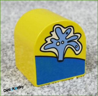 Lego® Duplo® Kostka 2x2 Žlutá Zakulacená - Vodotrysk Velryby