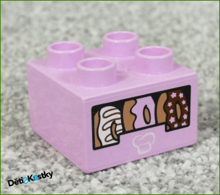 Lego® Duplo® Kostka 2x2 Světle Růžová - Donuty