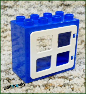 Lego® Duplo® Kostka s Oknem Tmavě Modrá - Bílá Okenice