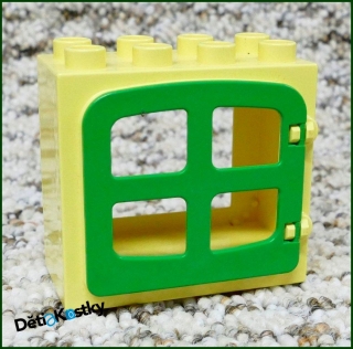 Lego® Duplo® Kostka s Oknem Světle Béžová - Zelená Okenice