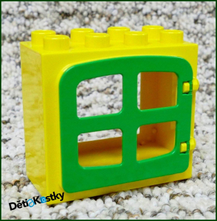 Lego® Duplo® Kostka s Oknem Žlutá - Zelená Okenice Zakulacená