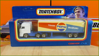 Model Matchbox Convoy CY-25 - DAF 3300 Space Cab - Pepsi - Levá Strana Návěsu Mírně Zabarvena