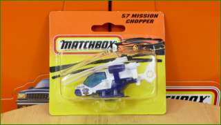 Matchbox Model Autíčka (Made in Thailand) No.57 - Mission Helicopter (neotevřeno)
