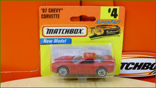 Matchbox Model Autíčka (Made in China) No.4 - ´97 Chevy Corvette
