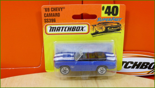 Matchbox Model Autíčka (Made in China) No.40 - ´69 Chevy Camaro SS396