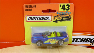 Matchbox Model Autíčka (Made in Thailand) No.43 - Mustang Cobra
